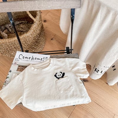 小動物刺繡口袋短版上衣11