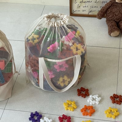 韓系網眼抽繩束口玩具收納袋13