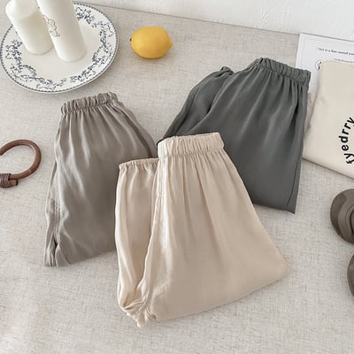 簡約素色縮口防蚊褲3