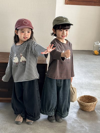 日系大白鴨鴨條紋薄上衣7