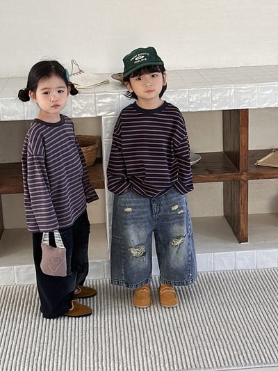 經典簡約條紋長袖薄上衣13