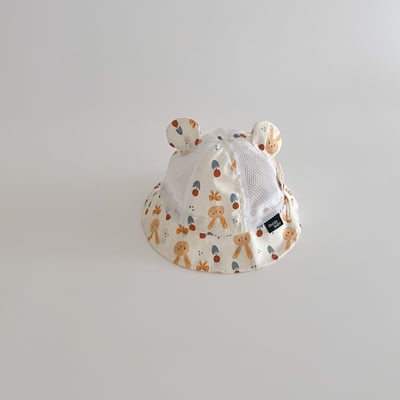 夏季兔子網眼透氣寶寶盆帽4