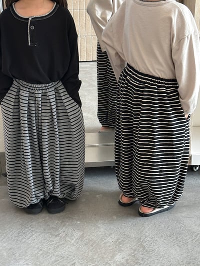 日系條紋蘿蔔寬褲14