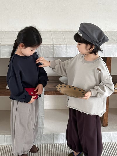 韓系個性破洞毛圈簡約上衣10