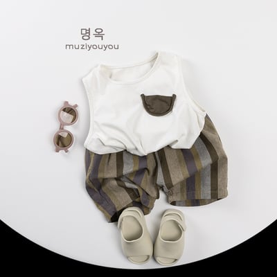 日系棉質貼布插畫無袖背心11