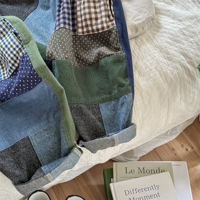 復古拼花布特色中性哈倫長褲(自留款)5