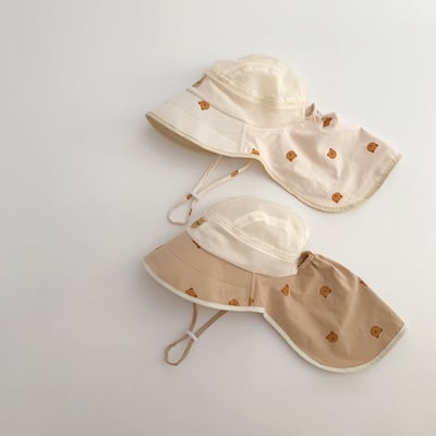 質感小熊護頸遮陽帽2