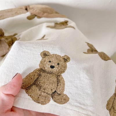 韓系滿版泰迪熊滾邊套裝5