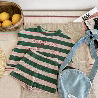 推 ♡ 華夫格條紋刺繡套裝14