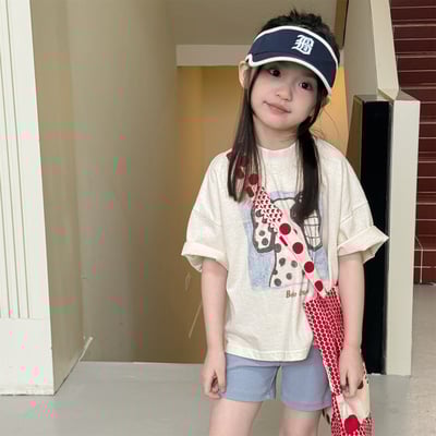 韓系塗鴉落肩寬鬆T17