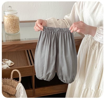 簡約素色縮口防蚊褲7