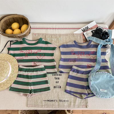 推 ♡ 華夫格條紋刺繡套裝1