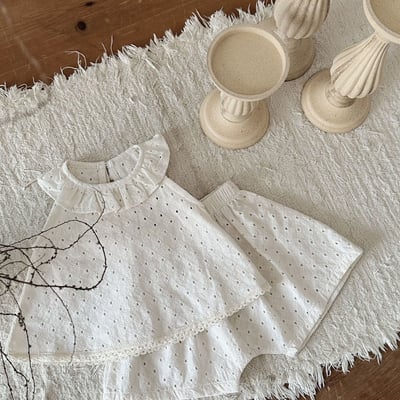 質感簍空刺繡荷葉領套裝7