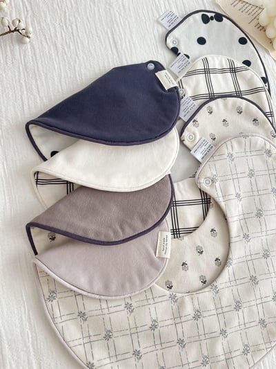 韓系雙面圓形圍兜兜5