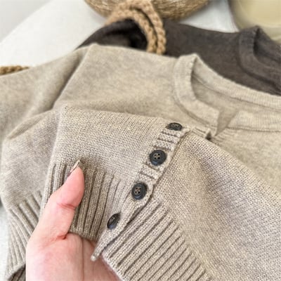 韓系簡約素色針織開衫4