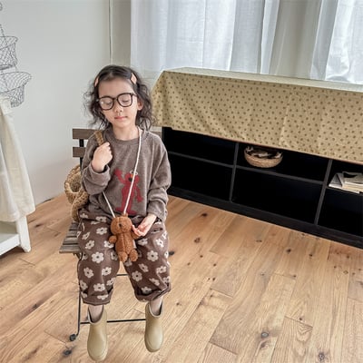 日系花朵寬鬆長褲14