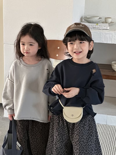 韓系個性破洞毛圈簡約上衣2