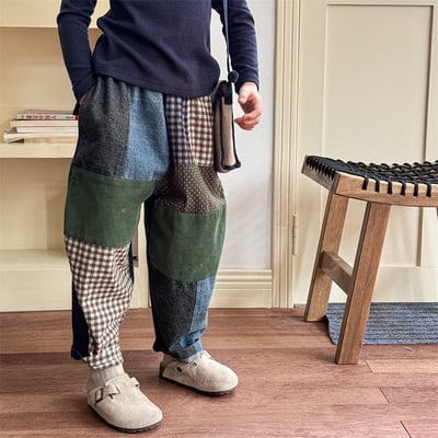 復古拼花布特色中性哈倫長褲(自留款)19