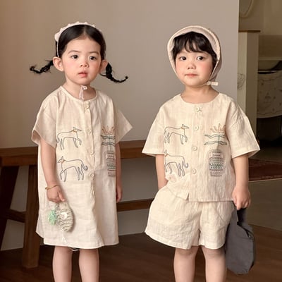 民俗風刺繡棉麻手足套裝1