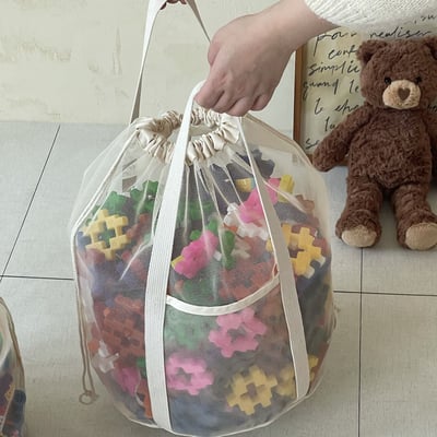 韓系網眼抽繩束口玩具收納袋11