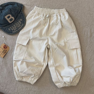 男寶帥氣縮口工裝褲(無刷毛)5