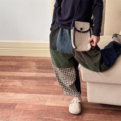 復古拼花布特色中性哈倫長褲(自留款)16