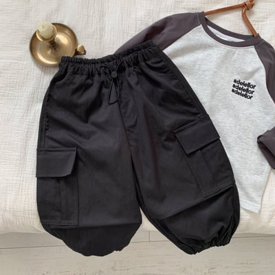 男寶帥氣縮口工裝褲(無刷毛)12