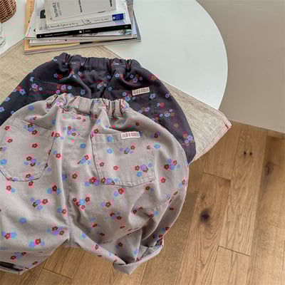 韓系法鬥刺繡花朵長褲4