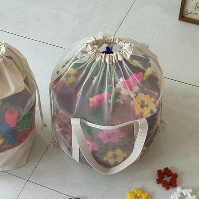 韓系網眼抽繩束口玩具收納袋6