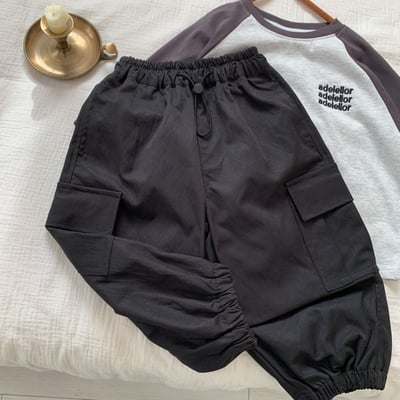 男寶帥氣縮口工裝褲(無刷毛)15