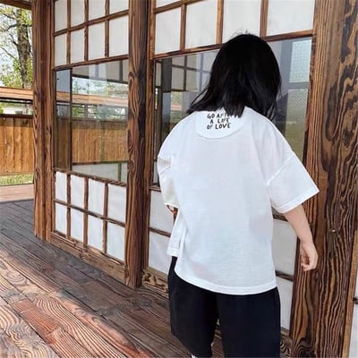 韓系貼布英文字短T8