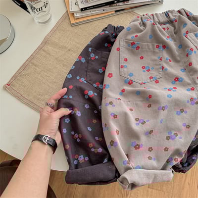 韓系法鬥刺繡花朵長褲5