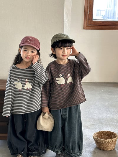 日系大白鴨鴨條紋薄上衣13