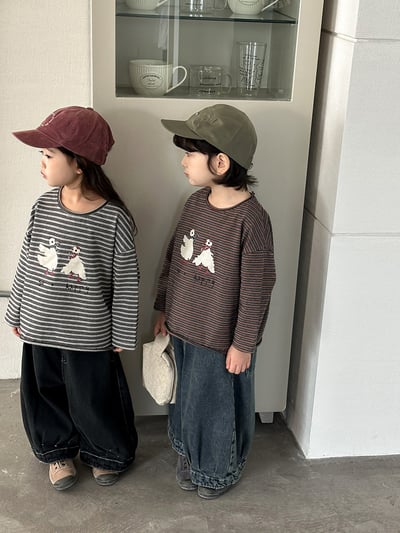 日系大白鴨鴨條紋薄上衣11