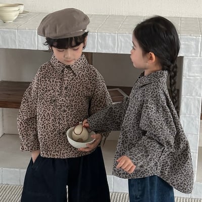 韓系經典豹紋襯衫1