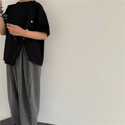 韓系特色斜拼釦上衣11