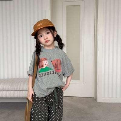 韓系塗鴉落肩寬鬆T24