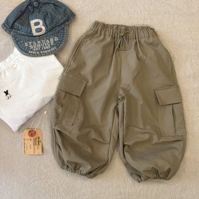 男寶帥氣縮口工裝褲(無刷毛)6