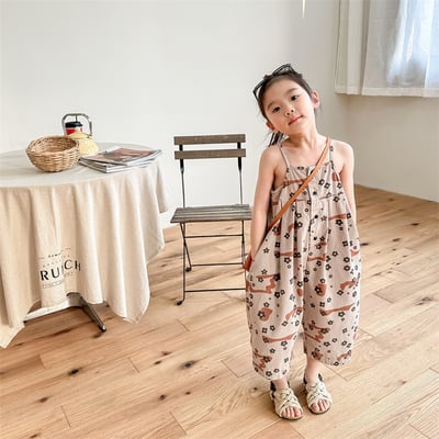 推 ♡ 韓系小花朵吊帶七分褲10