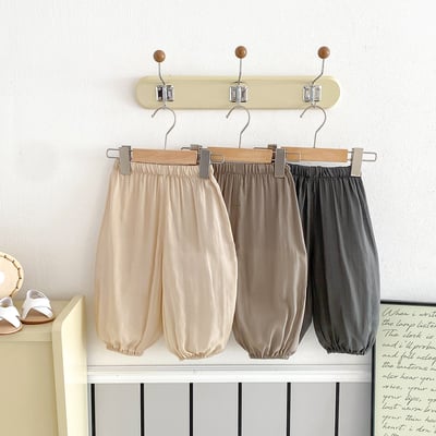 簡約素色縮口防蚊褲2