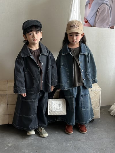 日系明線車縫個性牛仔套裝11