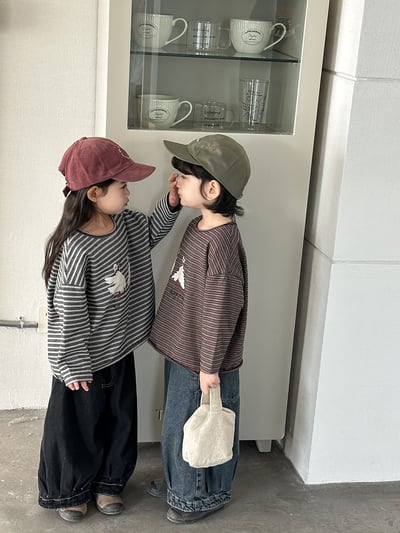 日系大白鴨鴨條紋薄上衣6