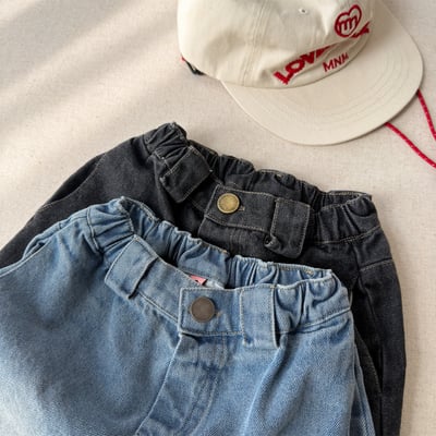 經典牛仔小標五分短褲4