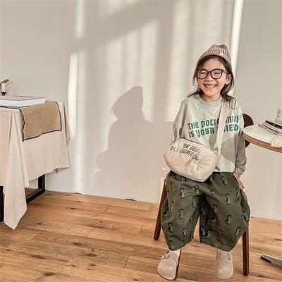 推 ♡ 韓系滿版企鵝長褲16