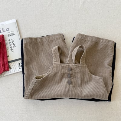 推 ♡ 韓系冬季條絨吊帶褲10