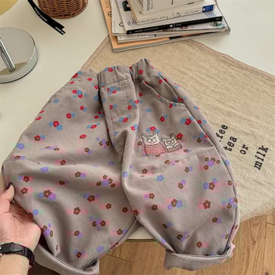 韓系法鬥刺繡花朵長褲12