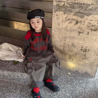 推 ♡ 韓系水洗棉刺繡工裝褲25