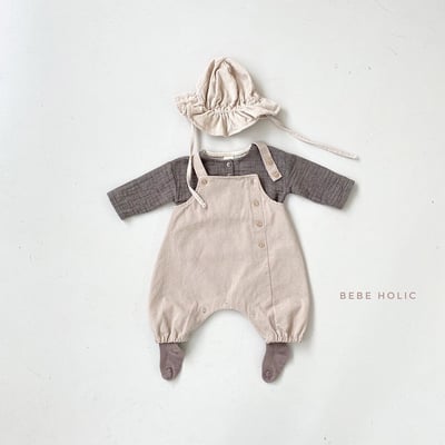 韓系簡約四釦吊帶褲3