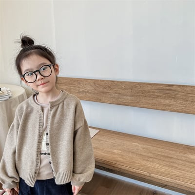 韓系簡約素色針織開衫12