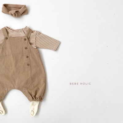 韓系簡約四釦吊帶褲5